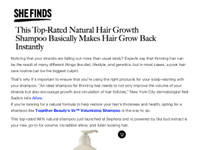 this top-rated natural hair growth shampoo basically makes hair grow back instantly