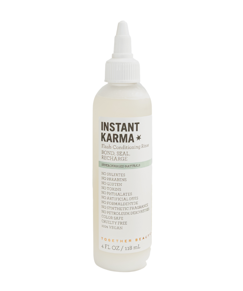 Instant Karma flash conditioning rinse that bonds, seals, and recharges hair.